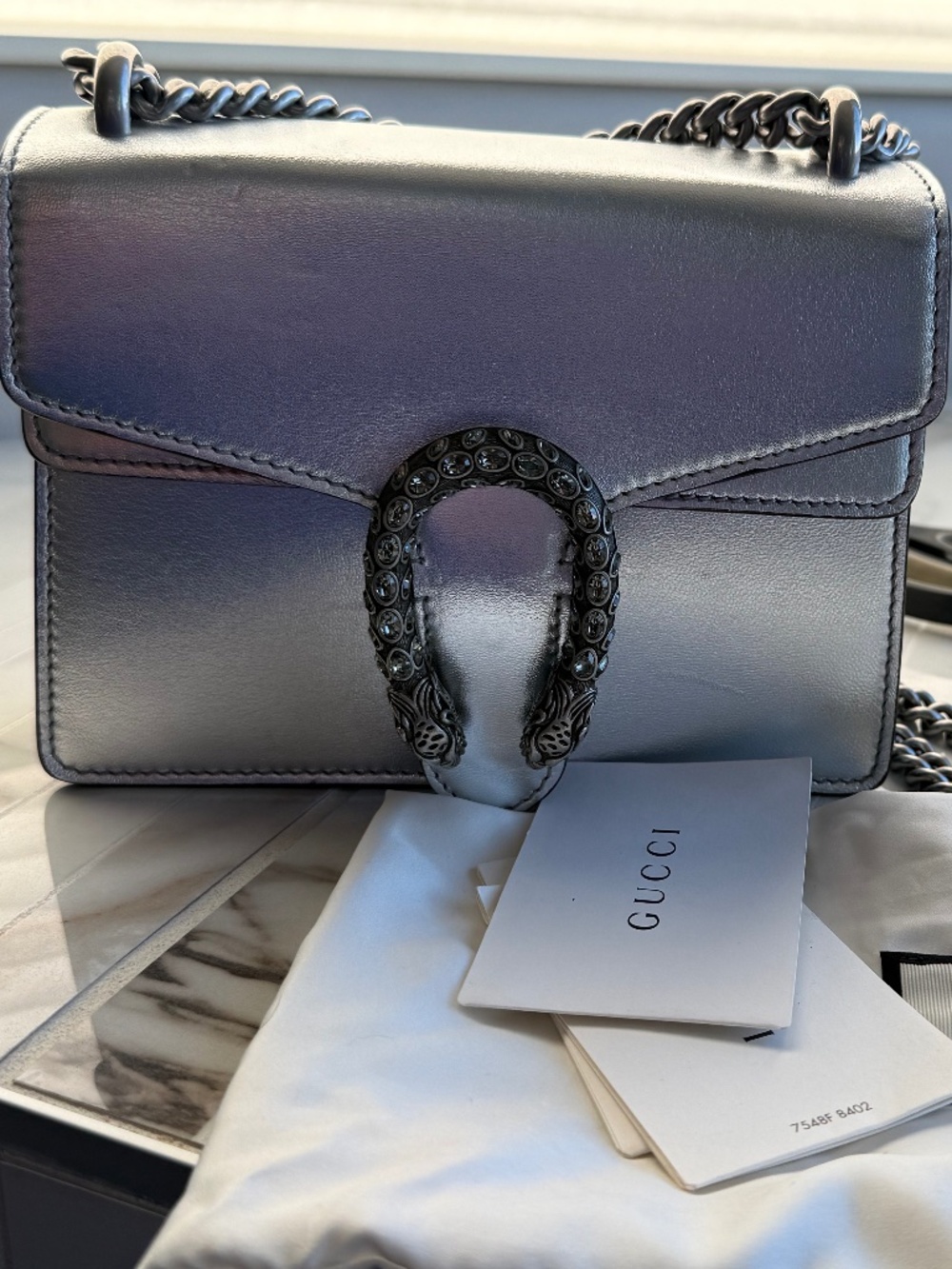 Gucci Dionysus Silver Bag